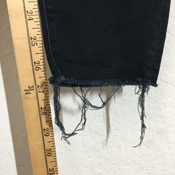 MOTHER High Waisted Looker Ankle Fray in Last Call Wash Size 29 Dark Blue - Picture 6 of 14